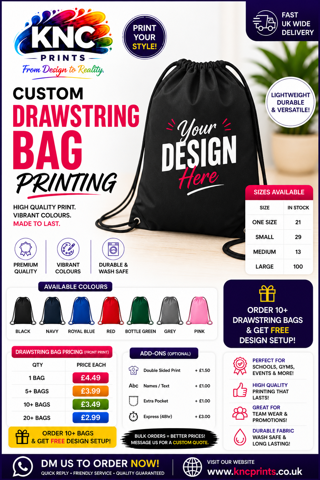 Custom Drawstring Bag Printing